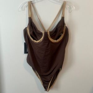 ICON Brown Hollis Swimsuit, size XXL